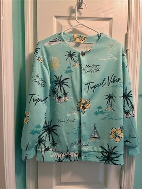 Katin Mint Green Tropical Palm Button-Up